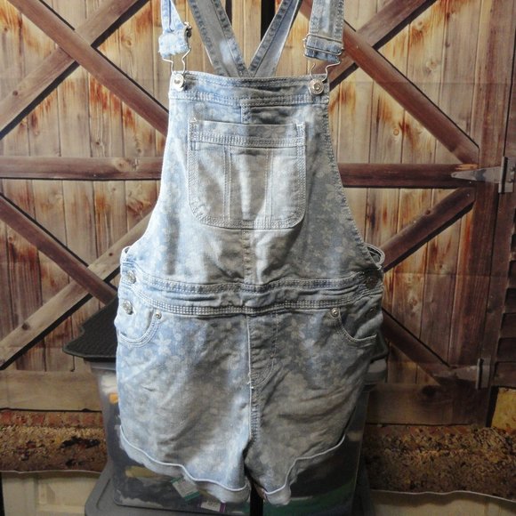Jordache Other - Jordache Distressed Floral Denim Girls Overall Shorts~LG 10-12~Cute~